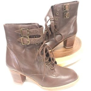 Bandits Heeled Lace Up Leather Boots Sasha Boots